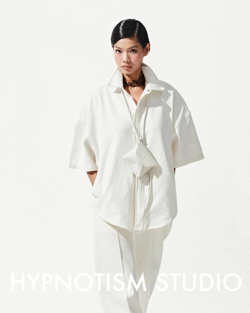 WHITE WELTED POCKET SHIRT