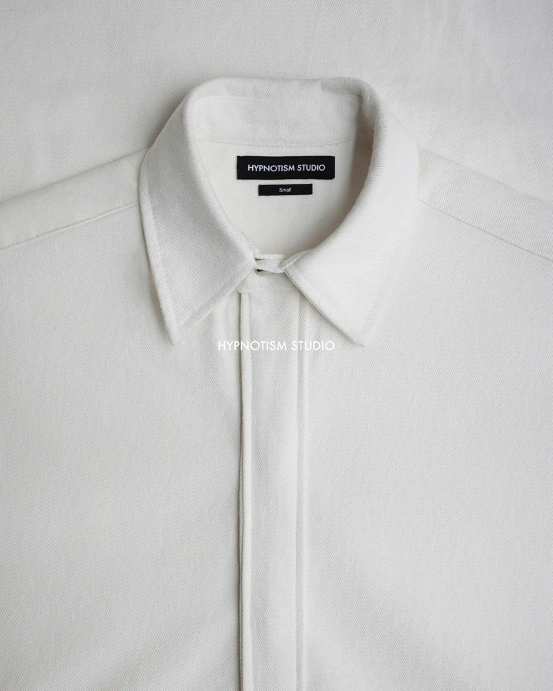 WHITE WELTED POCKET SHIRT