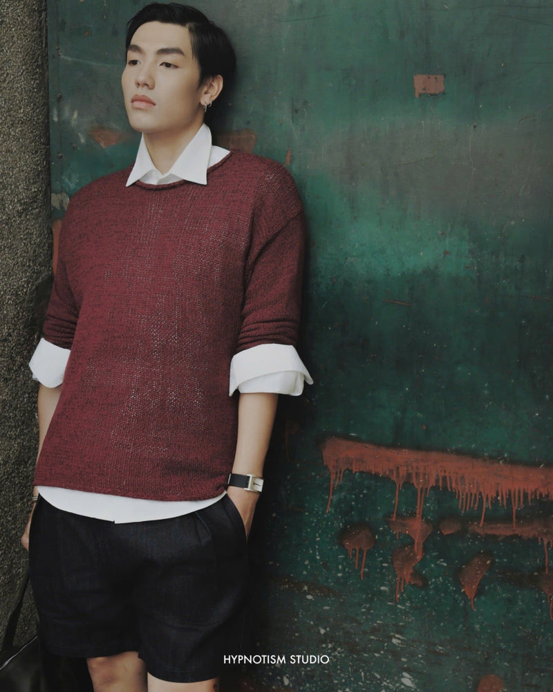 PLUM DRIFTWEAVE KNIT