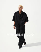 BLACK WELTED POCKET SHIRT