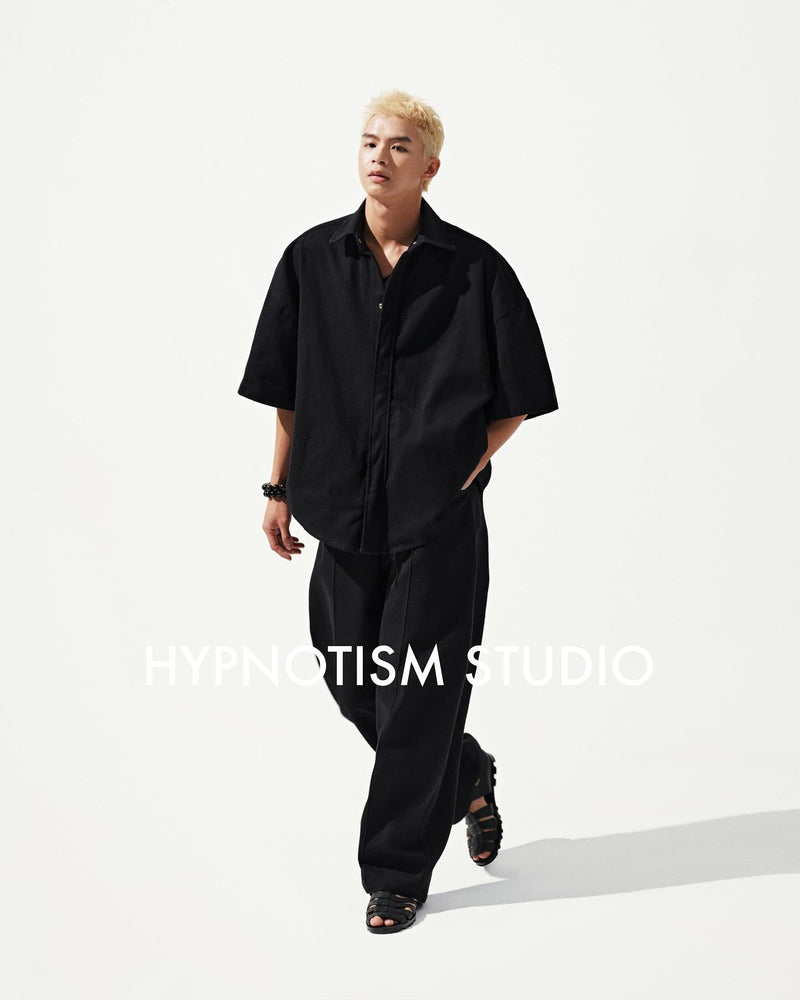 BLACK WELTED POCKET SHIRT