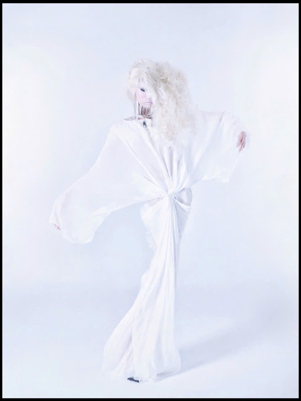 OFF-WHITE PERLE DE L’ORIENT SILK CHIFFON GOWN