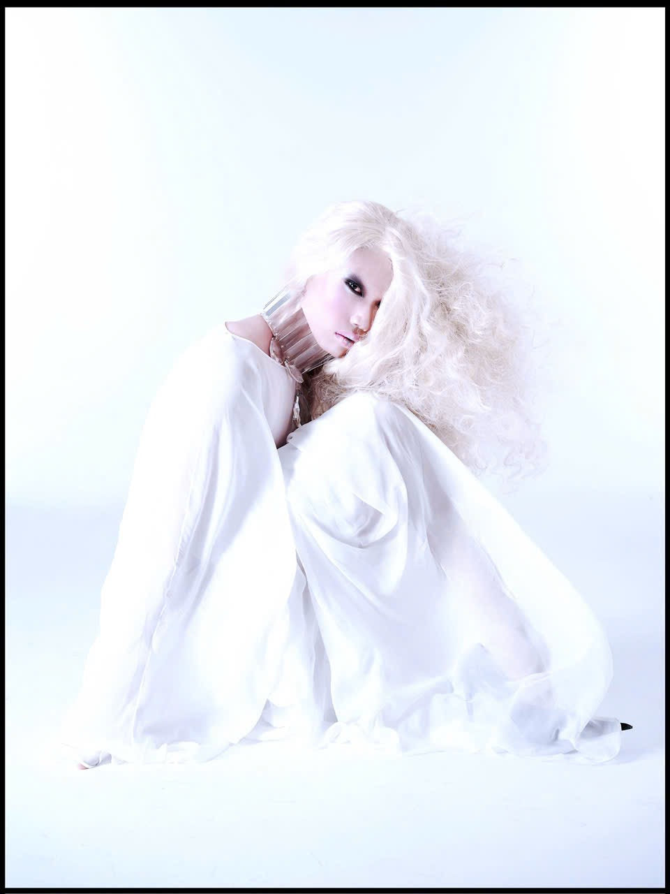 OFF-WHITE PERLE DE L’ORIENT SILK CHIFFON GOWN