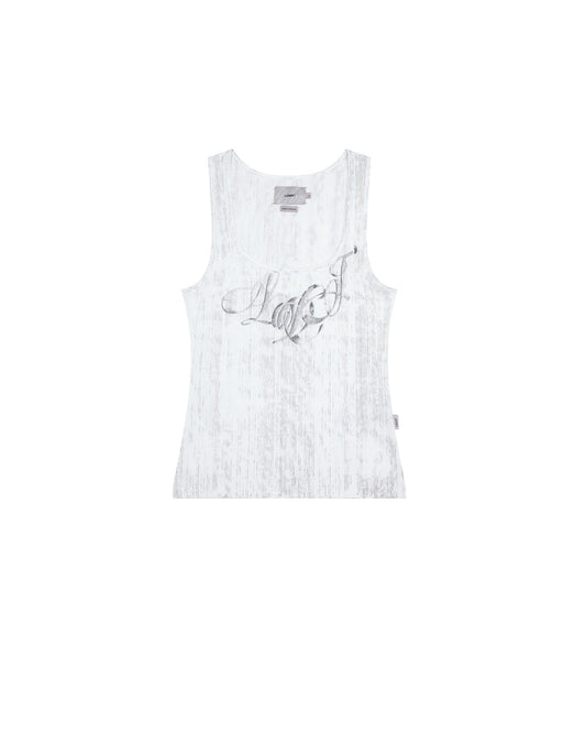 WHITE LDJ PATTERN TANK TOP