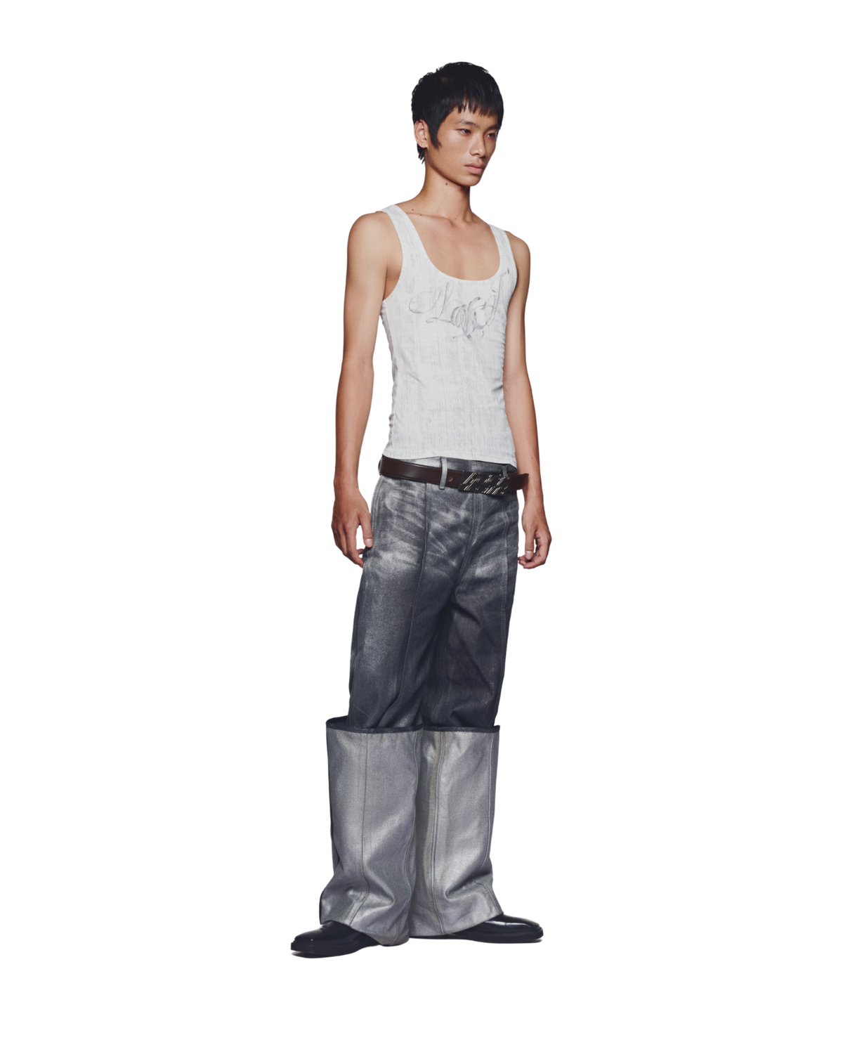 WHITE LDJ PATTERN TANK TOP