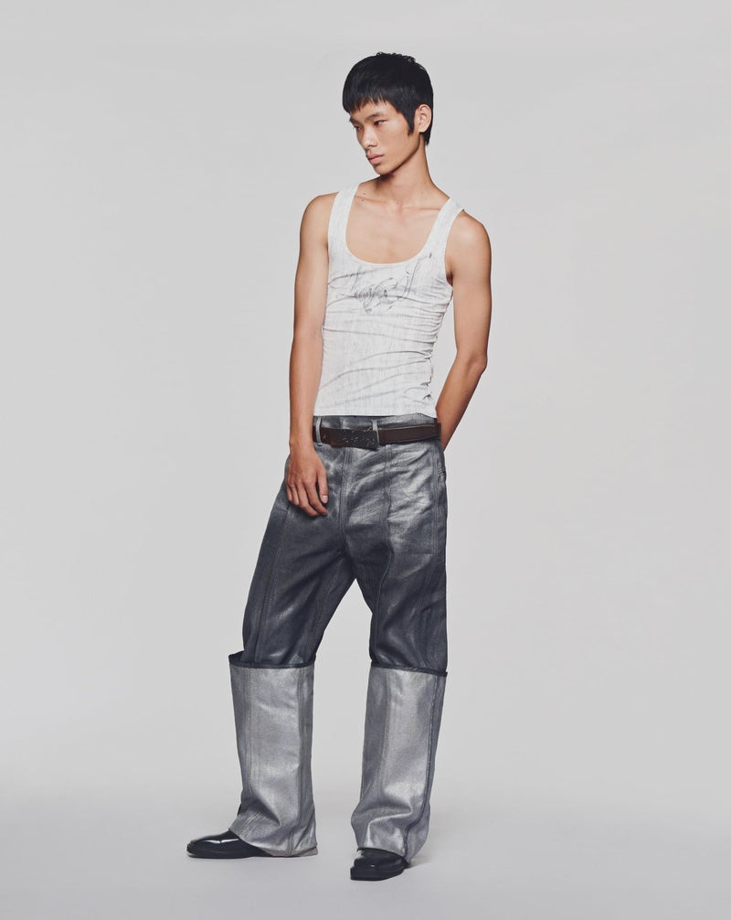 WHITE LDJ PATTERN TANK TOP
