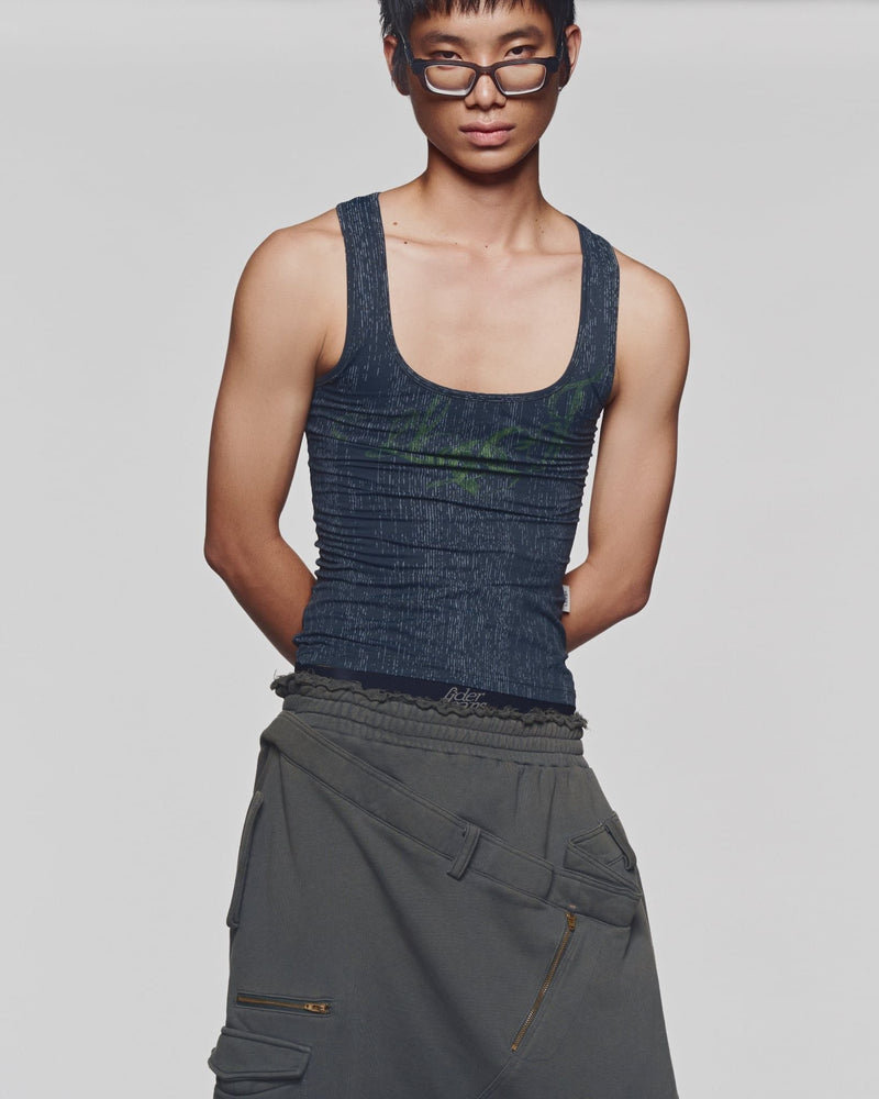 MIDNIGHT NAVY LDJ PATTERN TANK TOP