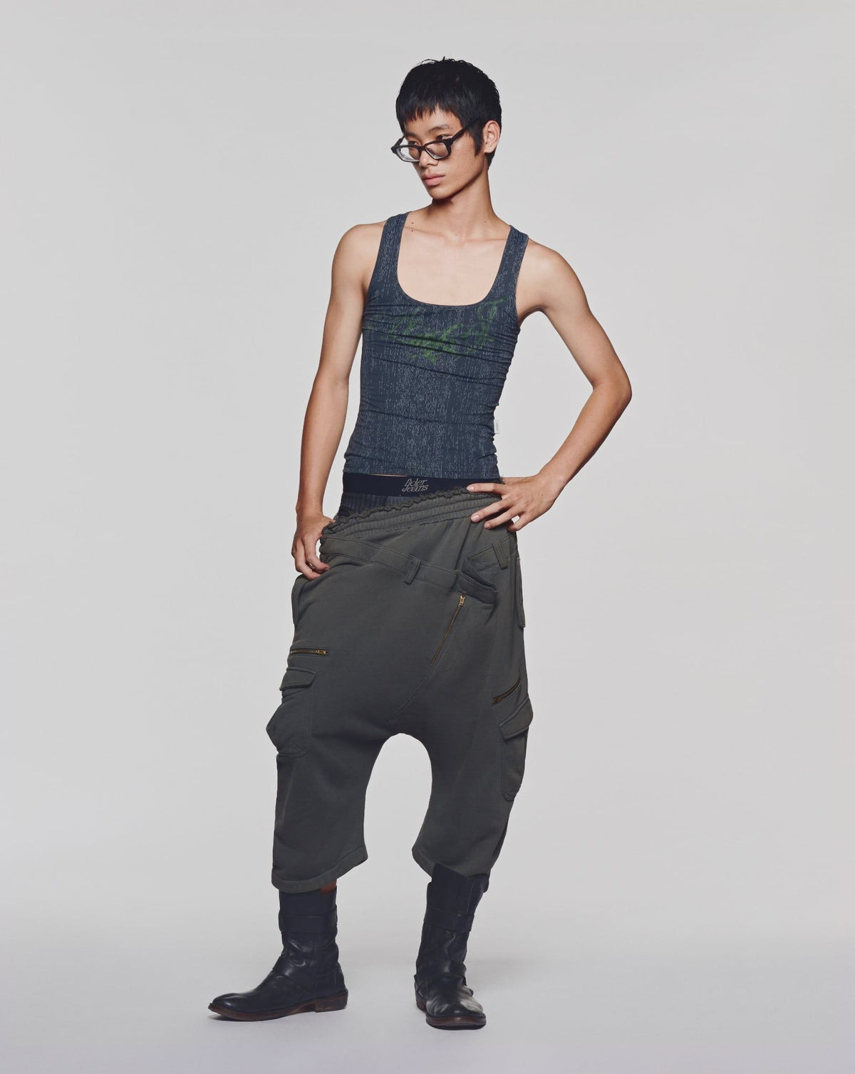 MIDNIGHT NAVY LDJ PATTERN TANK TOP