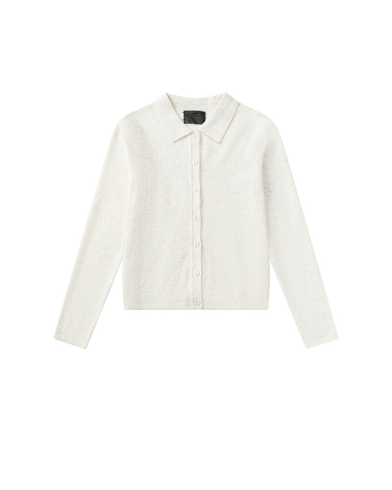 WHITE CONTOUR KNIT FIT SHIRT