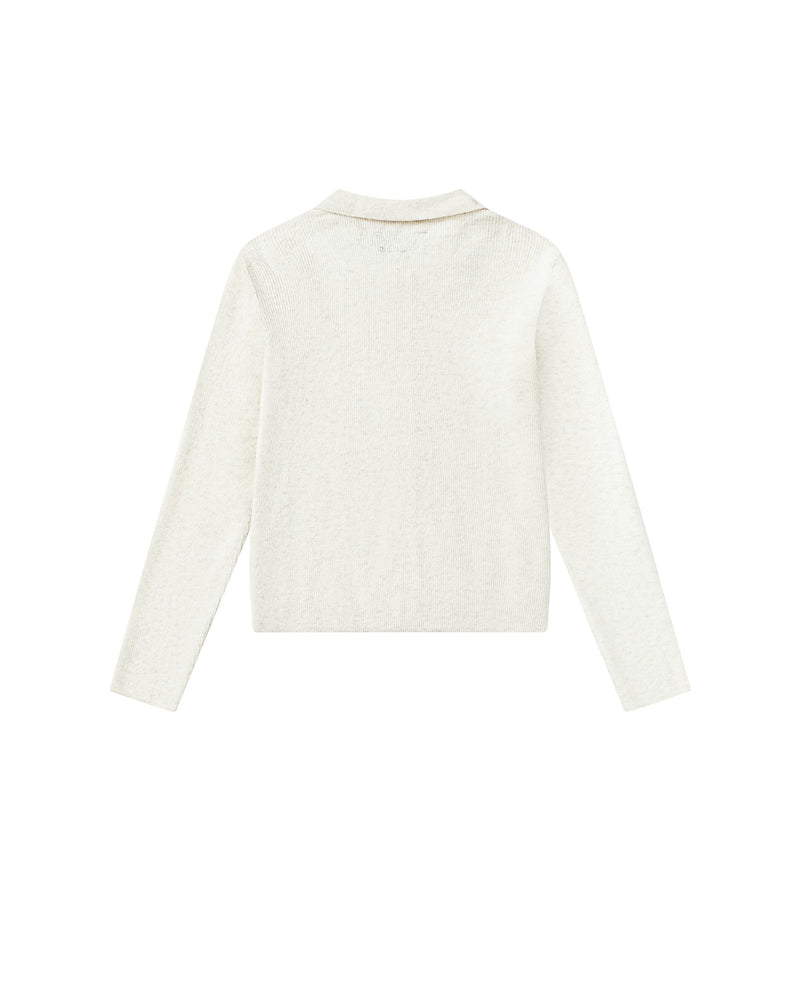 WHITE CONTOUR KNIT FIT SHIRT