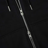 METAL ZIPPED HOODIE/ BLACK