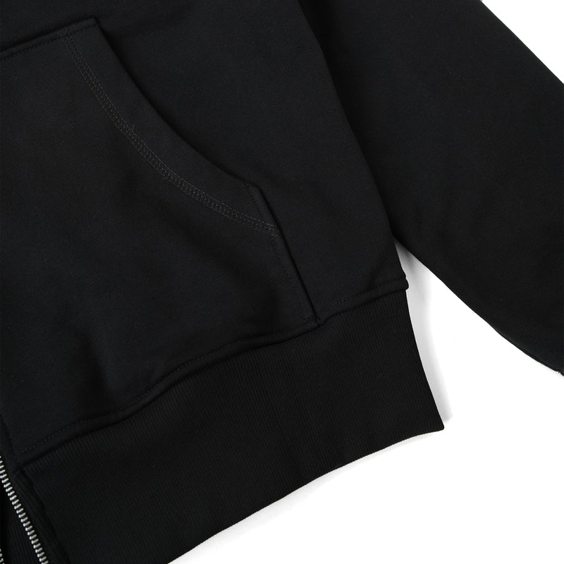 METAL ZIPPED HOODIE/ BLACK