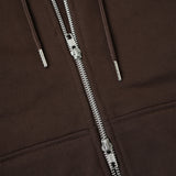 METAL ZIPPED HOODIE/ BROWN