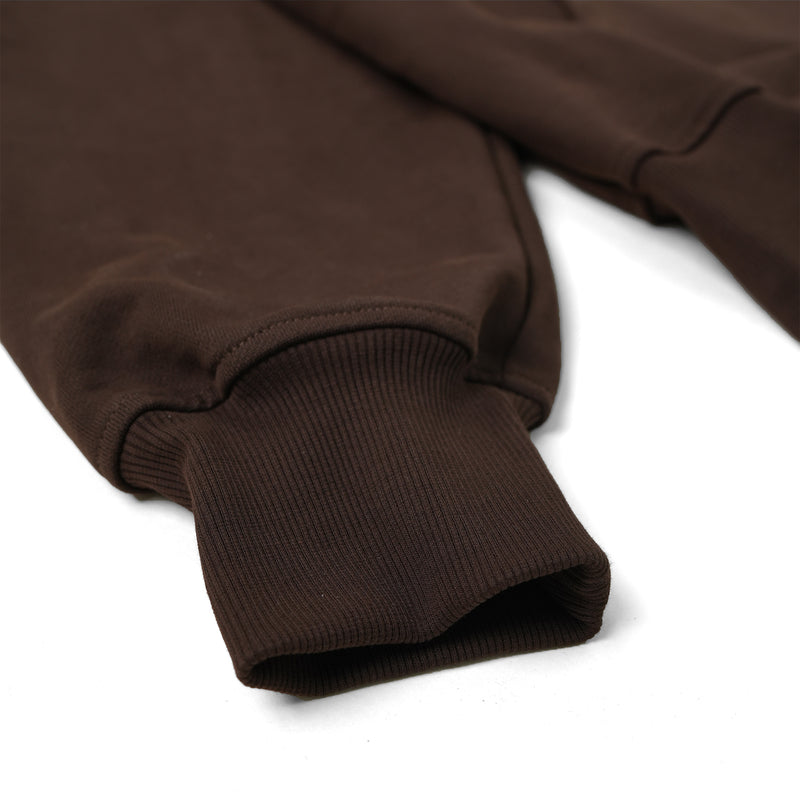 METAL ZIPPED HOODIE/ BROWN