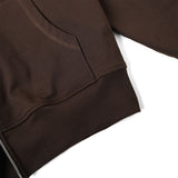 METAL ZIPPED HOODIE/ BROWN