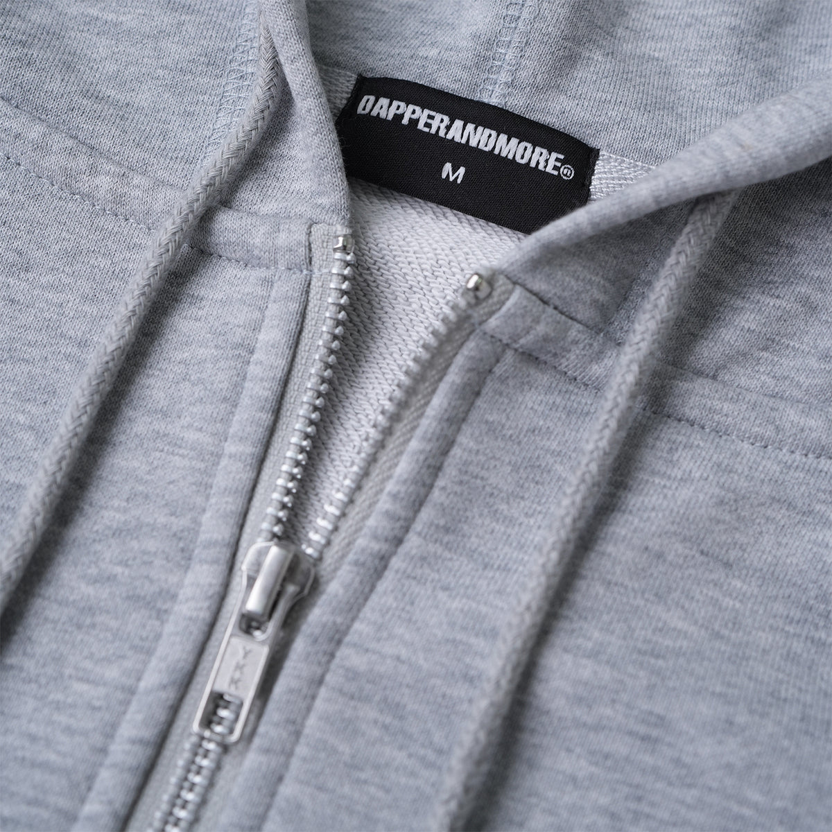 METAL ZIPPED HOODIE/ HEATHER GRAY