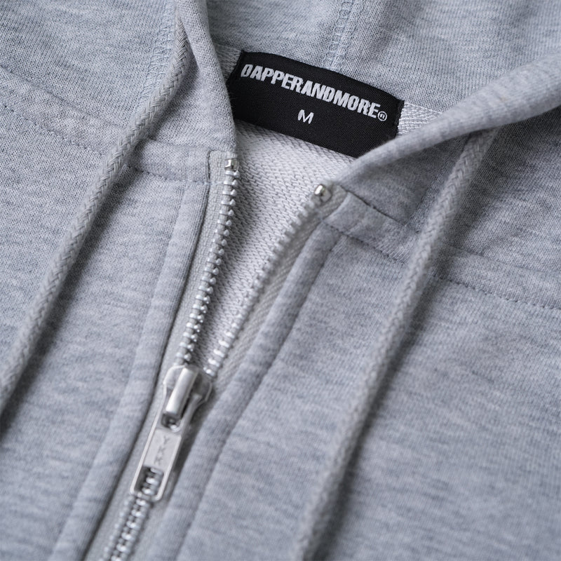 METAL ZIPPED HOODIE/ HEATHER GRAY