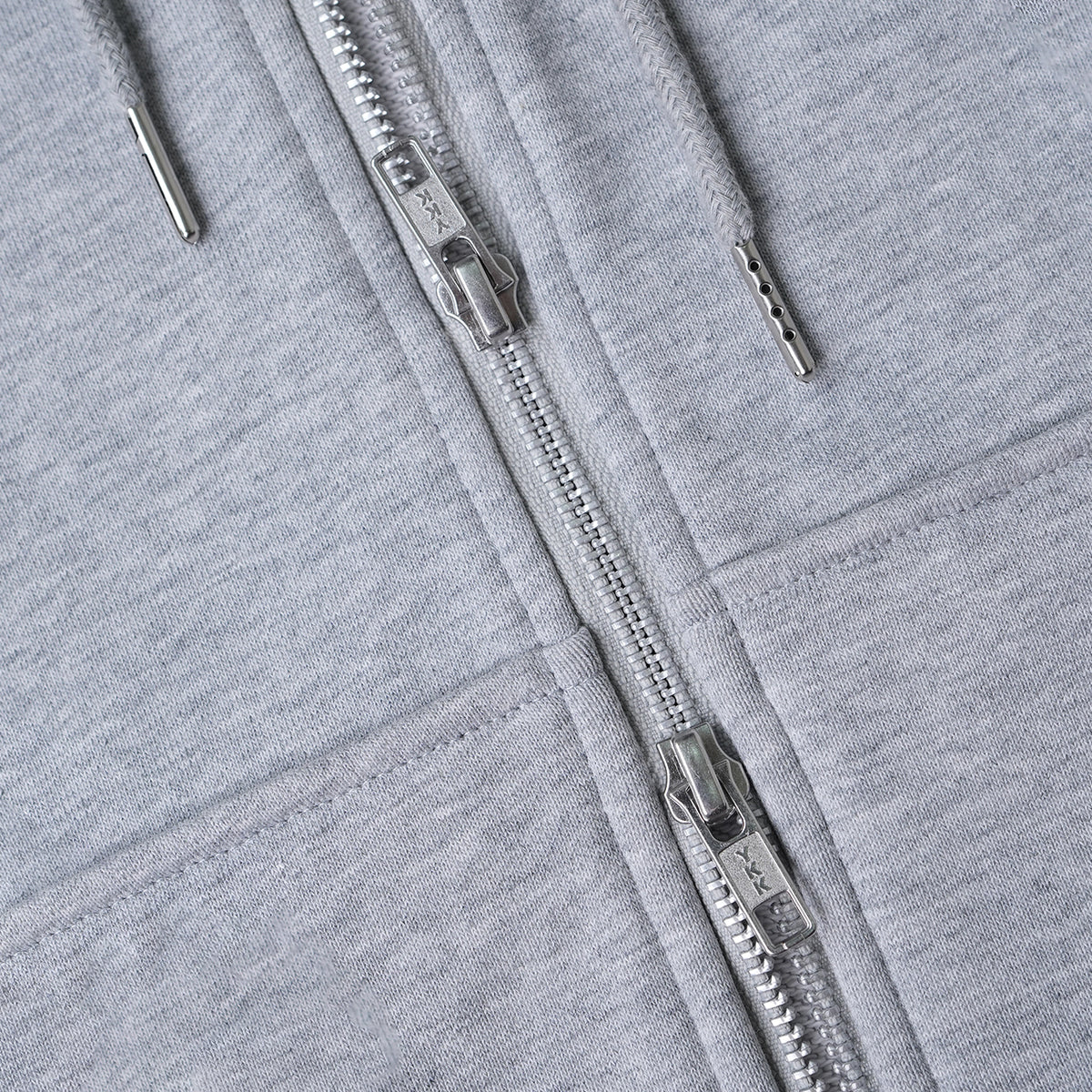 METAL ZIPPED HOODIE/ HEATHER GRAY