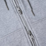 METAL ZIPPED HOODIE/ HEATHER GRAY