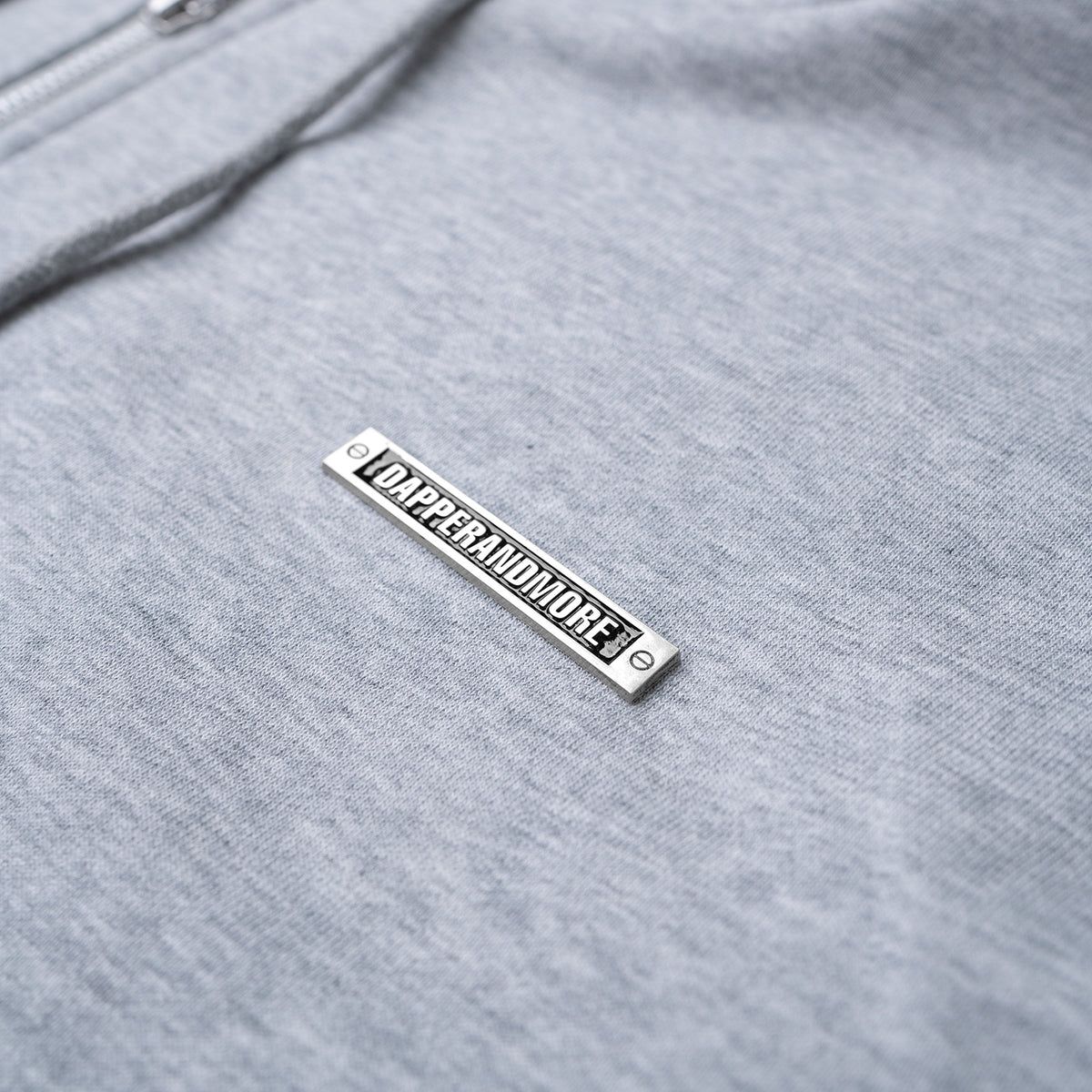 METAL ZIPPED HOODIE/ HEATHER GRAY