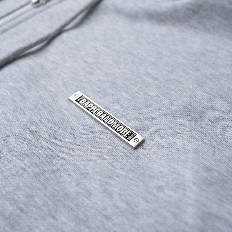 METAL ZIPPED HOODIE/ HEATHER GRAY