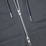 METAL ZIPPED HOODIE/ GREY