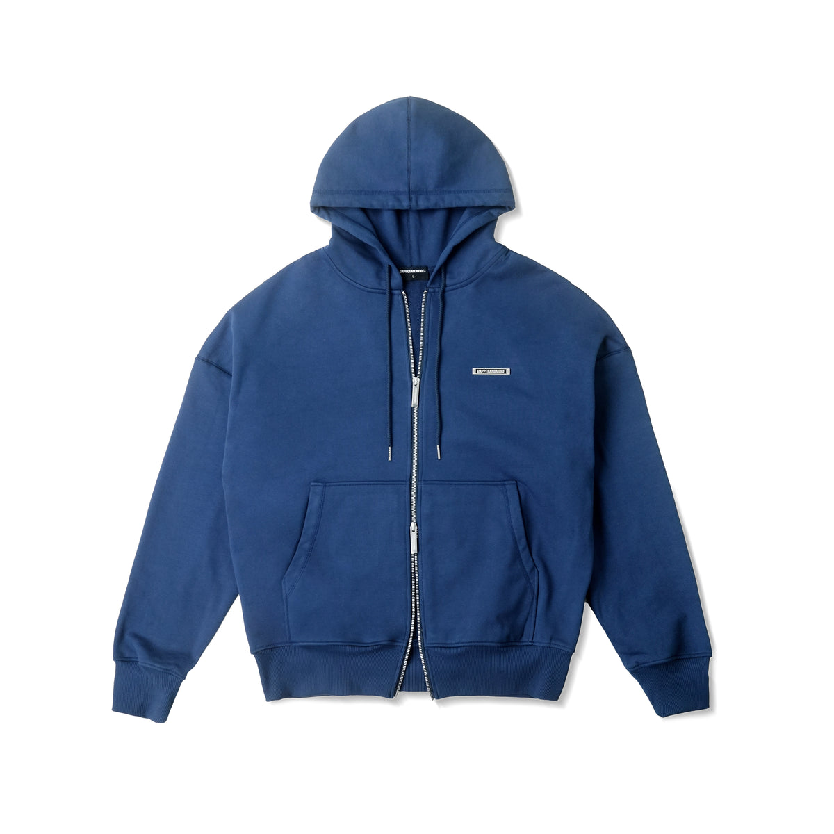 METAL ZIPPED HOODIE/ BLUE