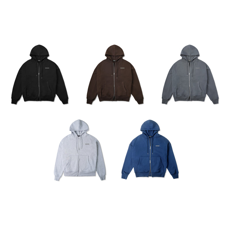 METAL ZIPPED HOODIE/ BLUE