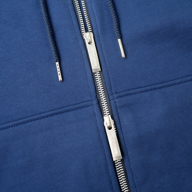 METAL ZIPPED HOODIE/ BLUE