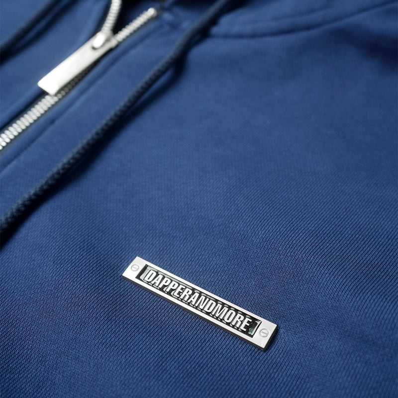 METAL ZIPPED HOODIE/ BLUE