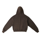 BOXY UNIFORM ZIPPED HOODIE/ BROWN