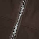 BOXY UNIFORM ZIPPED HOODIE/ BROWN