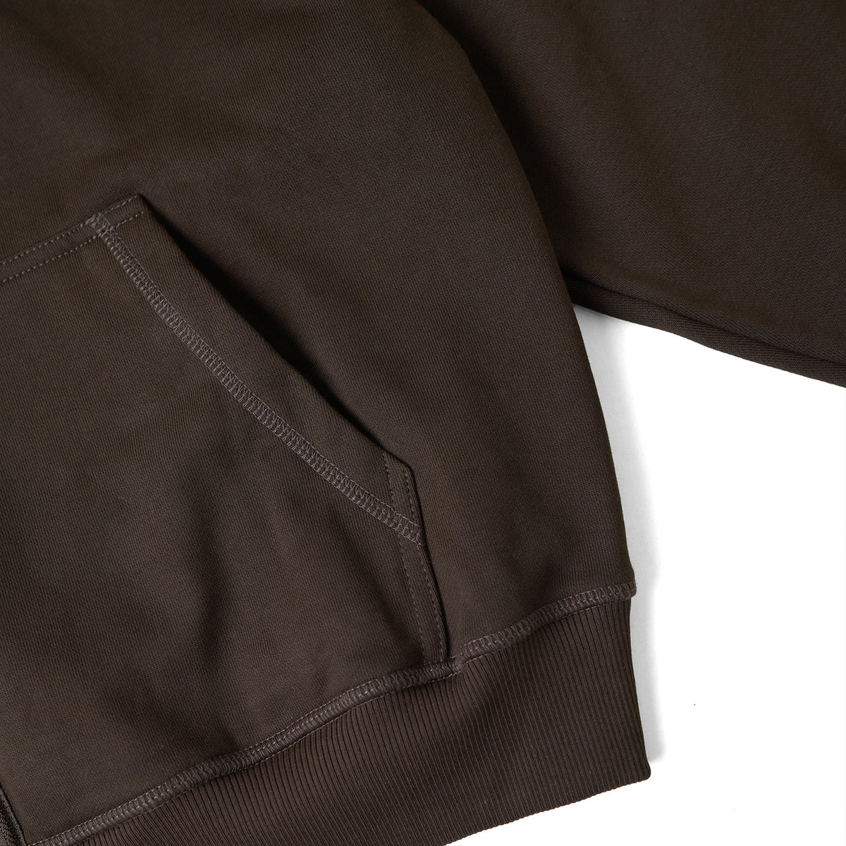 BOXY UNIFORM ZIPPED HOODIE/ BROWN