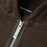 BOXY UNIFORM ZIPPED HOODIE/ BROWN
