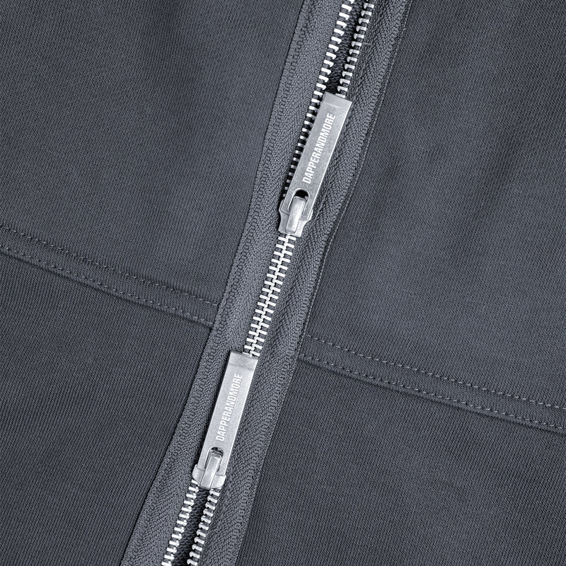 BOXY UNIFORM ZIPPED HOODIE/ GREY