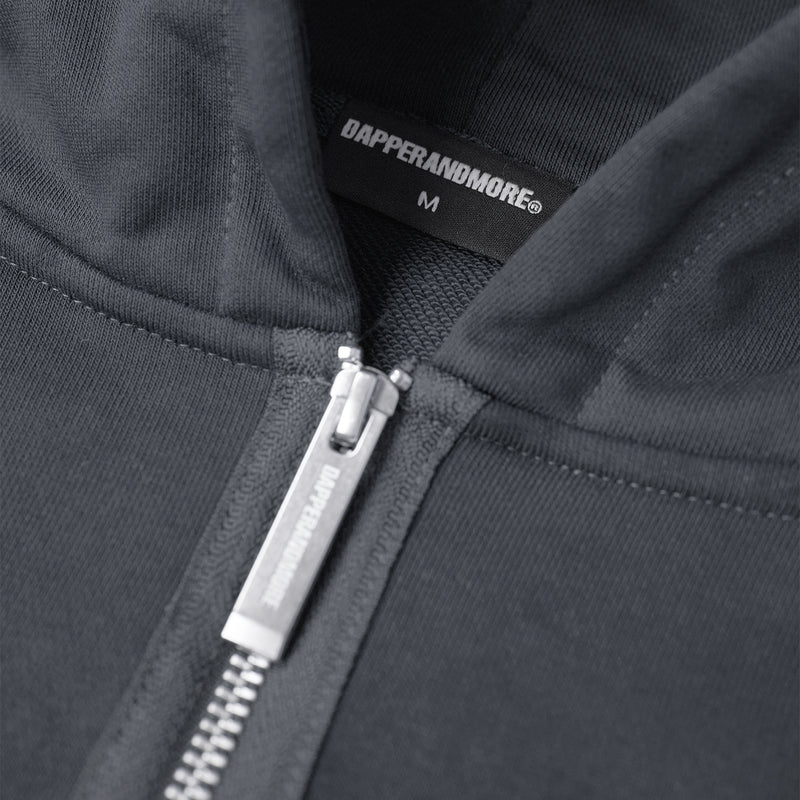 BOXY UNIFORM ZIPPED HOODIE/ GREY