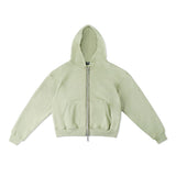 BOXY UNIFORM ZIPPED HOODIE/ LIGHT GREEN