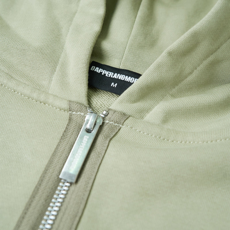 BOXY UNIFORM ZIPPED HOODIE/ LIGHT GREEN
