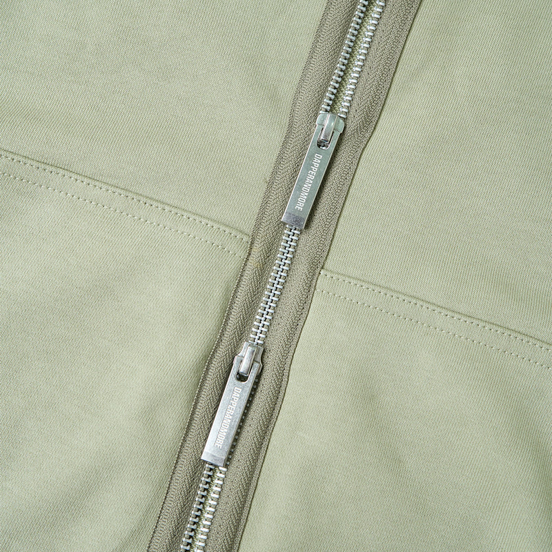 BOXY UNIFORM ZIPPED HOODIE/ LIGHT GREEN