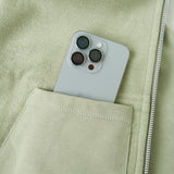BOXY UNIFORM ZIPPED HOODIE/ LIGHT GREEN