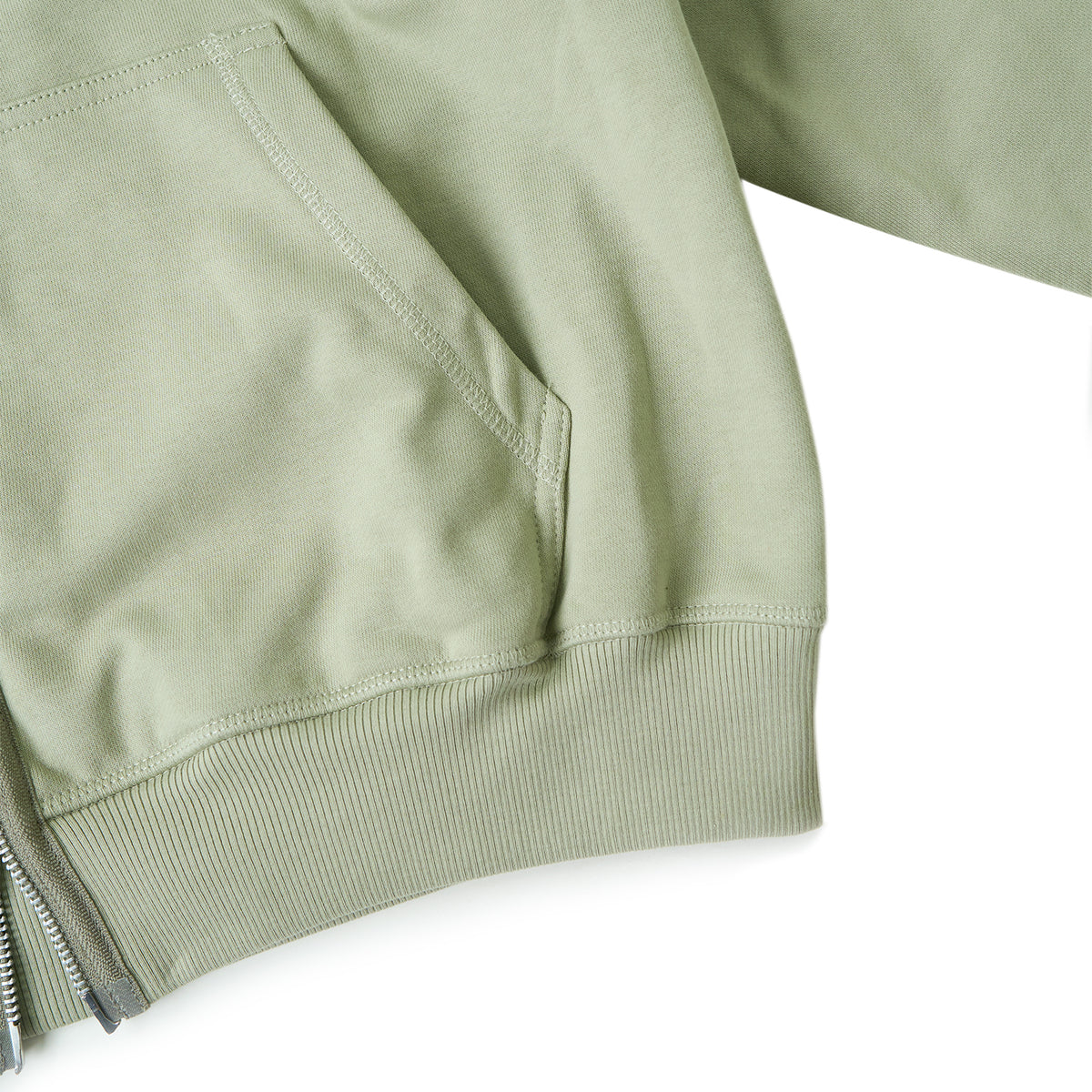 BOXY UNIFORM ZIPPED HOODIE/ LIGHT GREEN