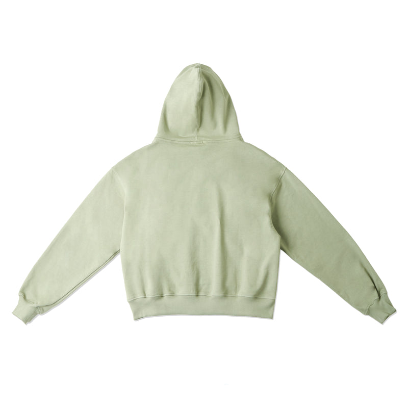 BOXY UNIFORM ZIPPED HOODIE/ LIGHT GREEN