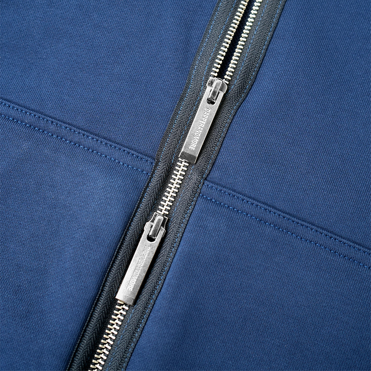 BOXY UNIFORM ZIPPED HOODIE/ BLUE