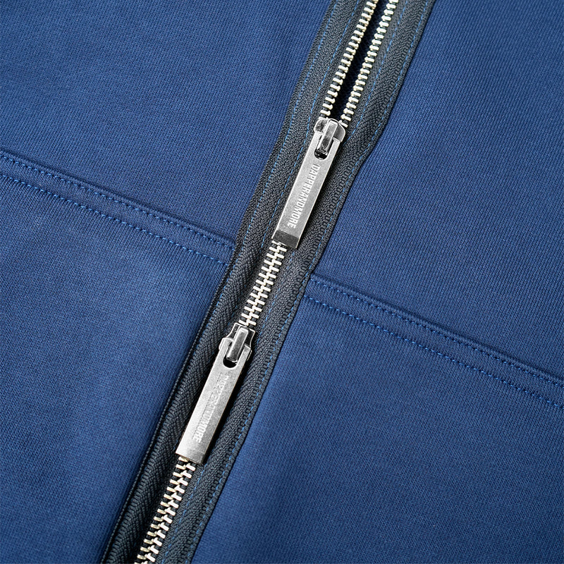 BOXY UNIFORM ZIPPED HOODIE/ BLUE