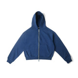 BOXY UNIFORM ZIPPED HOODIE/ BLUE