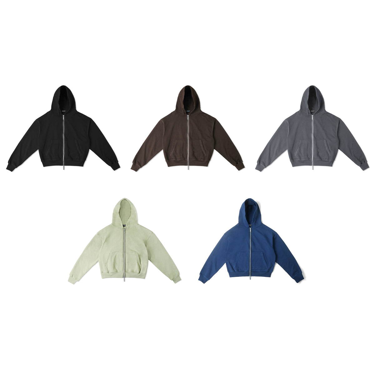 BOXY UNIFORM ZIPPED HOODIE/ BLUE
