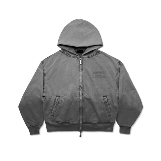 GARMENT-DYED HOODIE/ LIGHT GREY