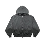 GARMENT-DYED HOODIE/ DARK GREY
