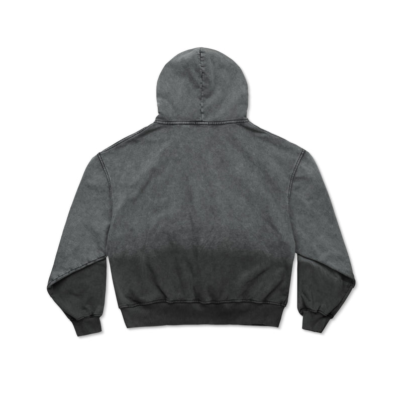 GARMENT-DYED HOODIE/ DARK GREY
