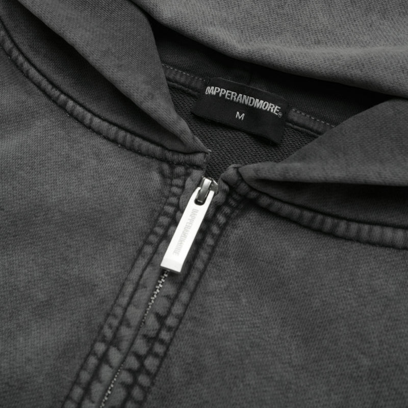 GARMENT-DYED HOODIE/ DARK GREY